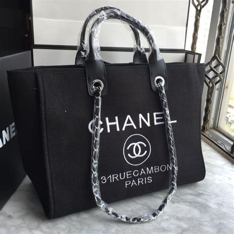 black chanel canvas tote|chanel shopping tote price.